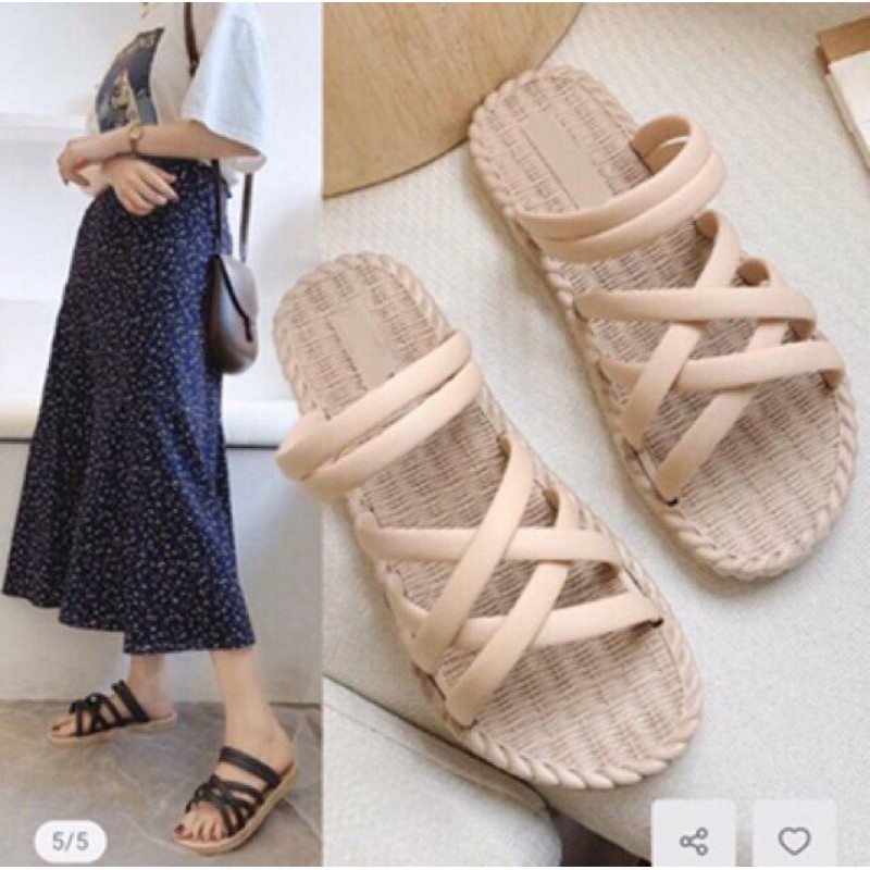 Sandal nhựa nhiều quai mới đi mưa thoải mái