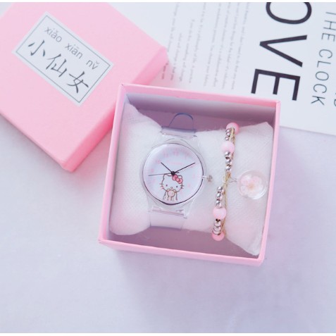 ĐỒNG HỒ NỮ DÂY CAO SU ULZZANG 343 MẶT KITTY THỜI TRANG SIÊU ĐẸP | BigBuy360 - bigbuy360.vn