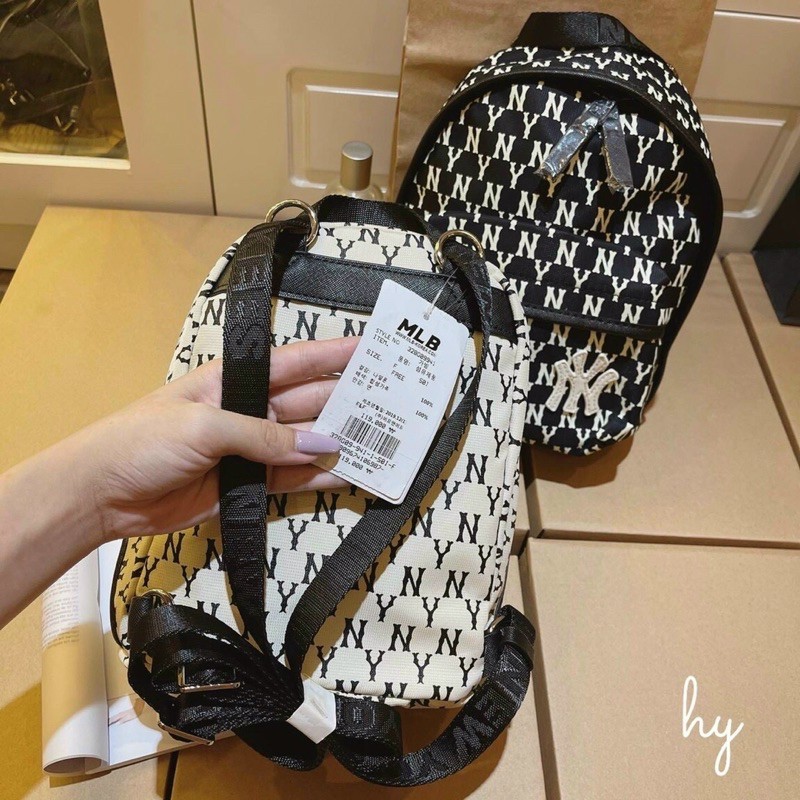 Balo Nữ NY Hoạ Tiết Basic Balo Vải New Hot 2021