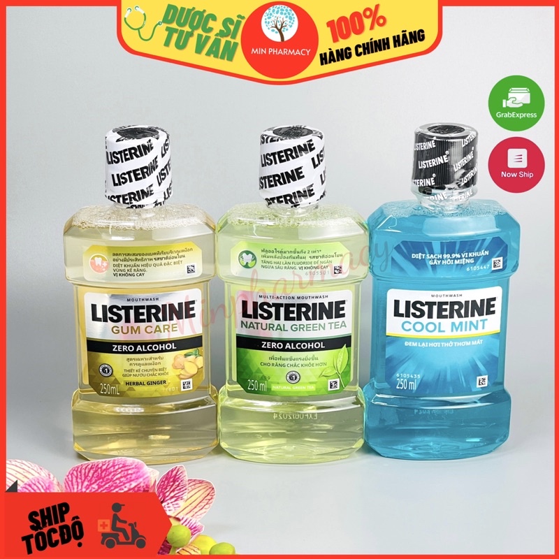 Nước Súc Miệng LISTERINE Ngừa sâu răng, Hơi thở thơm mát (nhiều mùi hương) 250ml -Minpharmacy