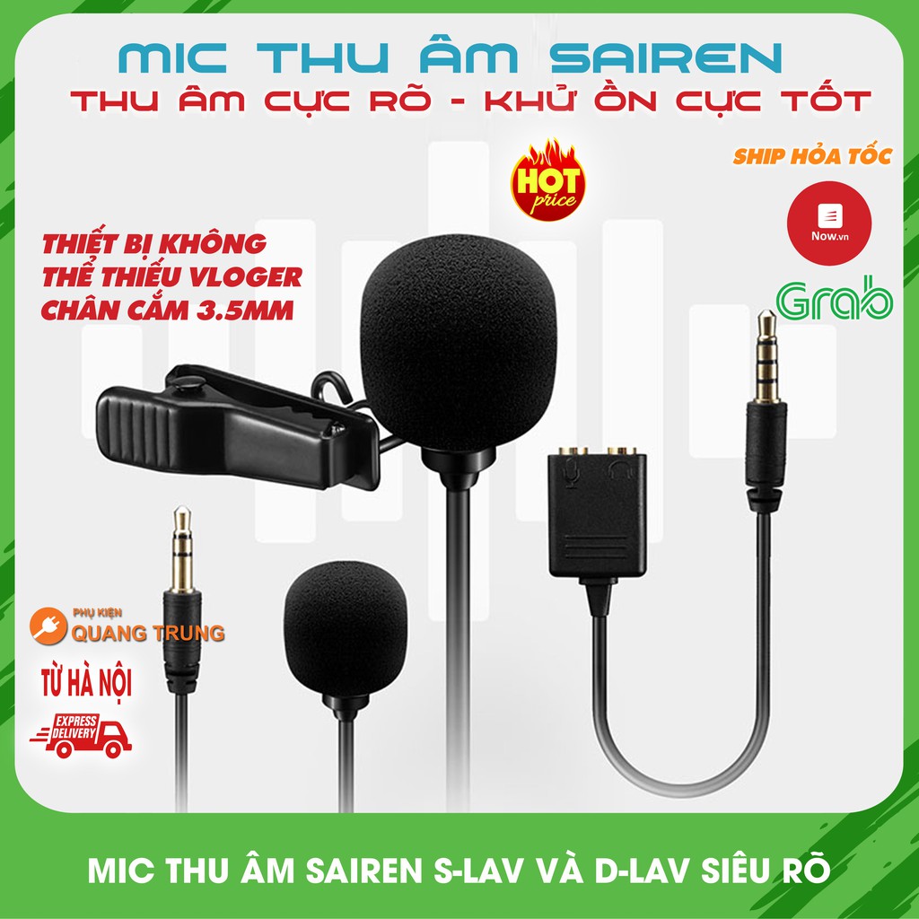 Mic thu âm Ulanzi Sairen S-lav và D-lav chuyên dùng cho vloger,youtuber,ghi âm cực rõ,khử ồn tốt