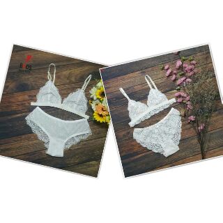 Comb 2 set áo lót bralette trắng sữa