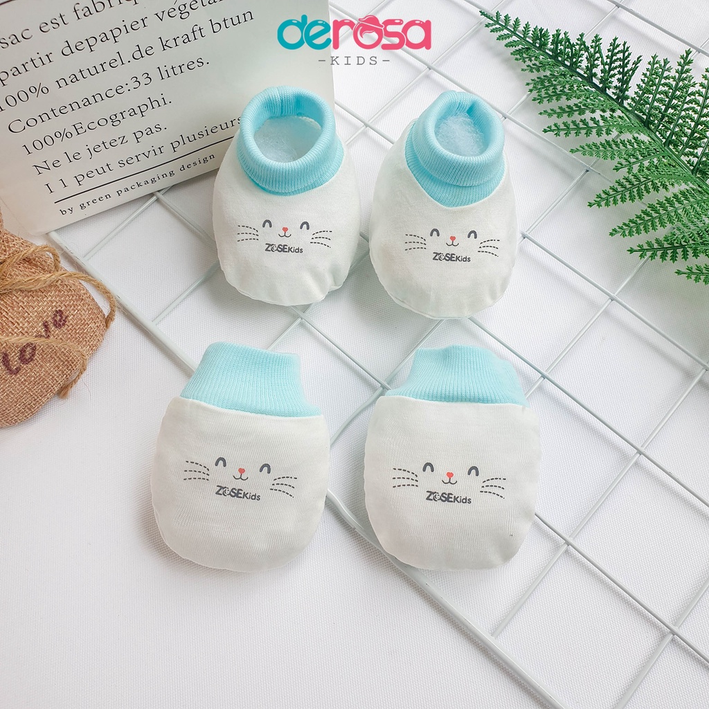 Bao chân tay DEROSA KIDS chất cotton mỏng mịn cho bé sơ sinh AWBB021CT