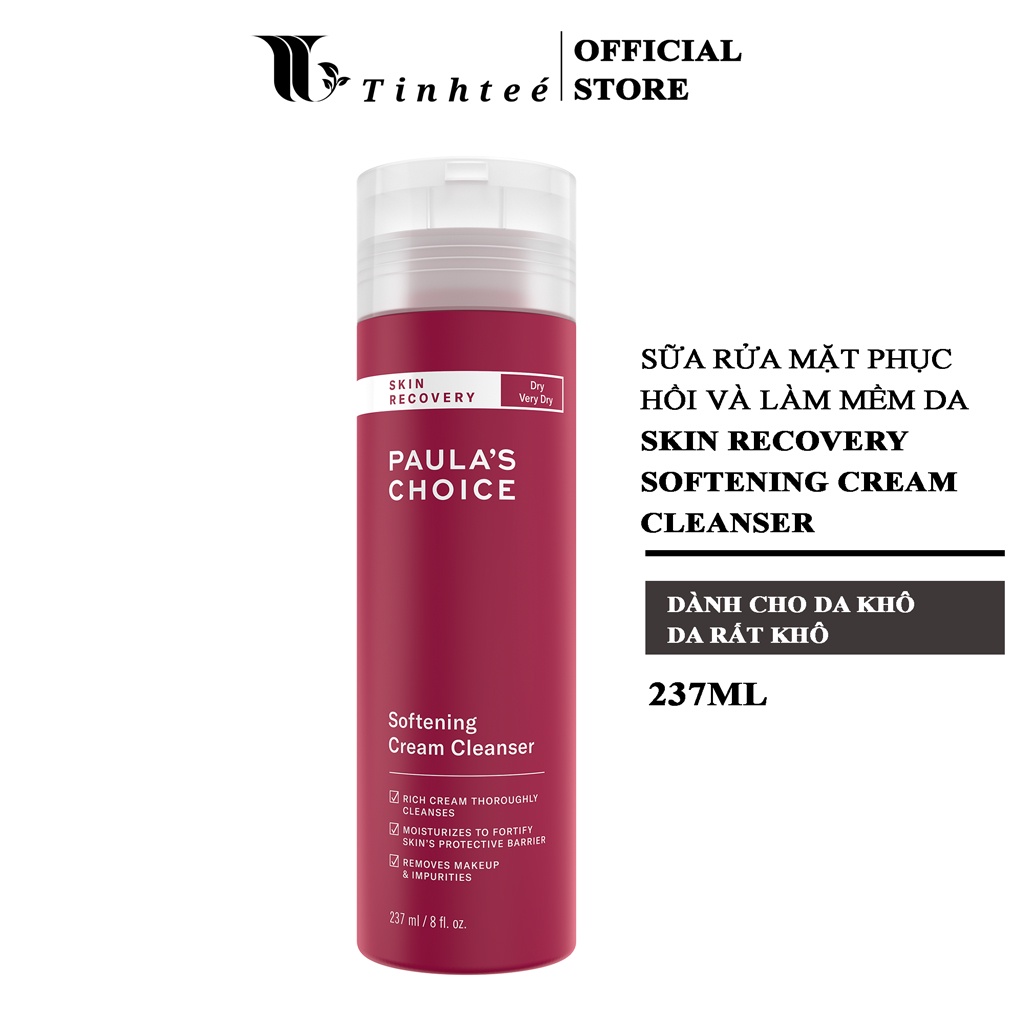 Sữa rửa mặt phục hồi và làm mềm da nhạy cảm Paula's Choice Skin Recovery Softening Cream Cleanser 237ml