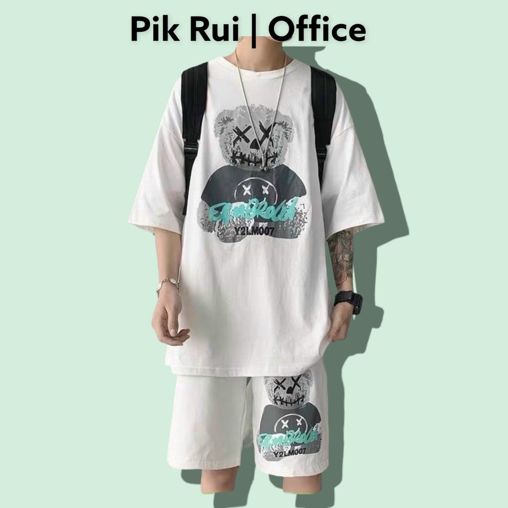 Đồ bộ thể thao nam nữ mặc nhà mẫu Gấu chất thun cotton mềm mịn thoáng mát FREESIZE Phom rộng  unisex 40-70kg MẶC ĐẸP