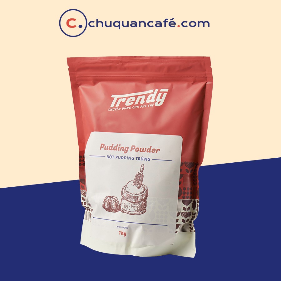 Bột Pudding Trứng Trendy túi ZIP 1kg - Nguyên liệu làm thạch pudding, topping trà sữa chất lượng
