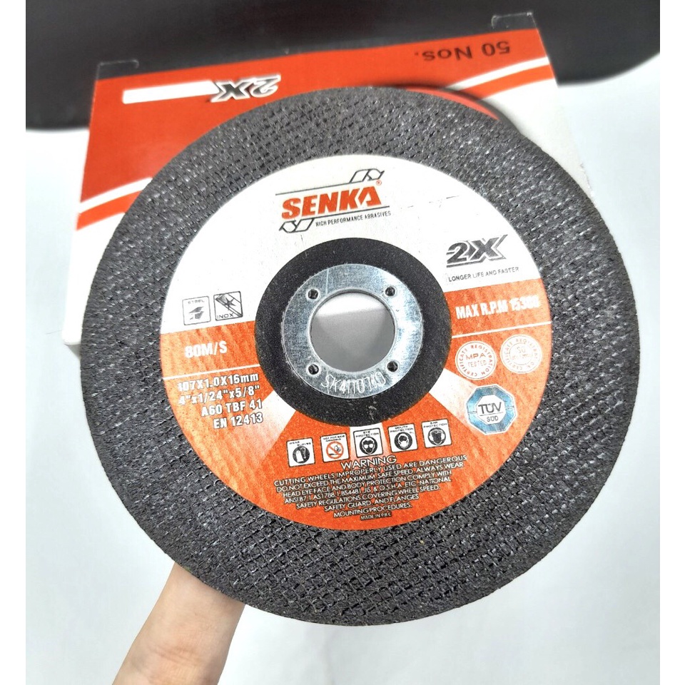01 VIÊN ĐÁ CẮT 107MM/4 SIÊU MỎNG CHUYÊN CẮT THÉP - INOX CÔNG NGHỆ ĐỨC HIỆU SENKA