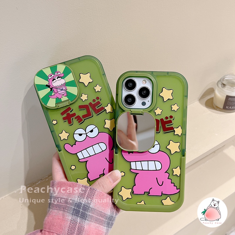 Thời Trang Ốp Điện Thoại TPU Mềm Có Giá Đỡ Ẩn Hình Khủng Long / Cậu Bé Bút Chì Cho iPhone 14 13 12 Pro Max 11 Xr Xs Max X
