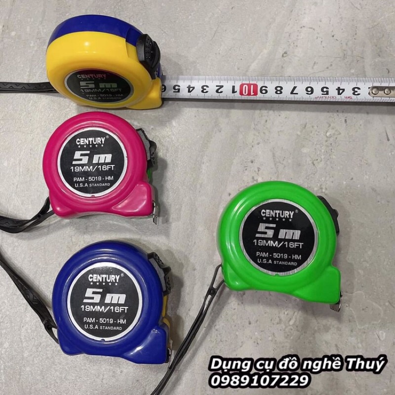 Thước cuộn Century 5M 1 mặt NHIỀU MÀU