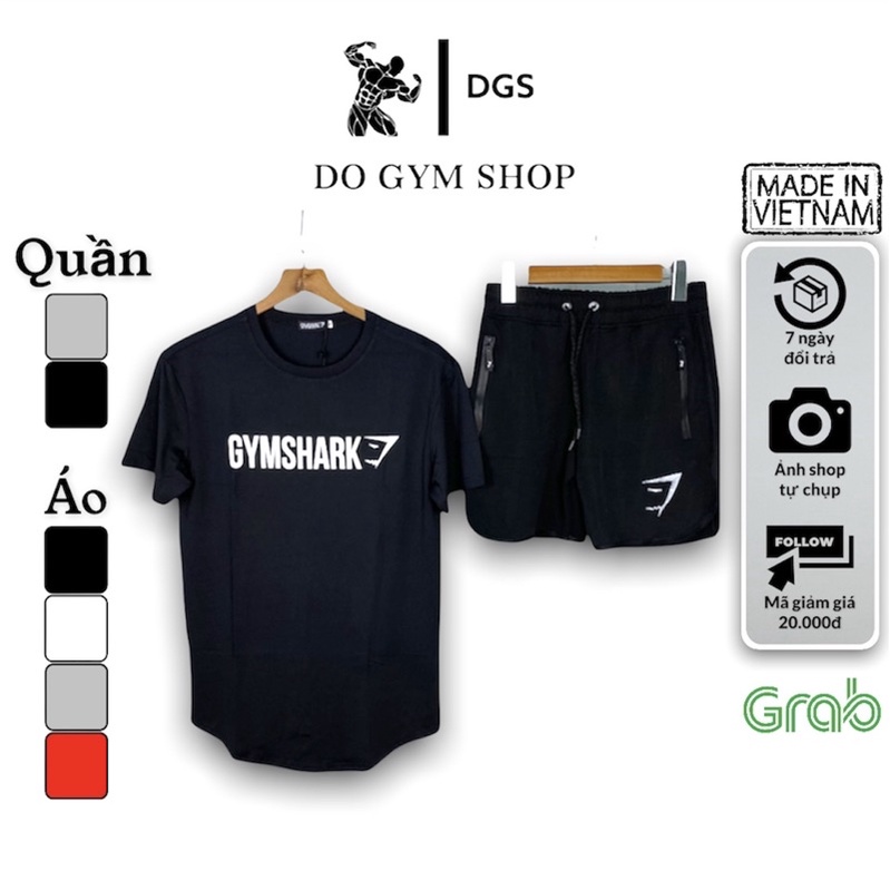 Bộ đồ thun nam thể thao DO GYM SHOP quần squat, áo thun nam tập gym.