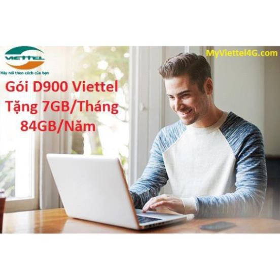 Sim 4G Viettel trọn gói 1 năm D900 7Gb/tháng