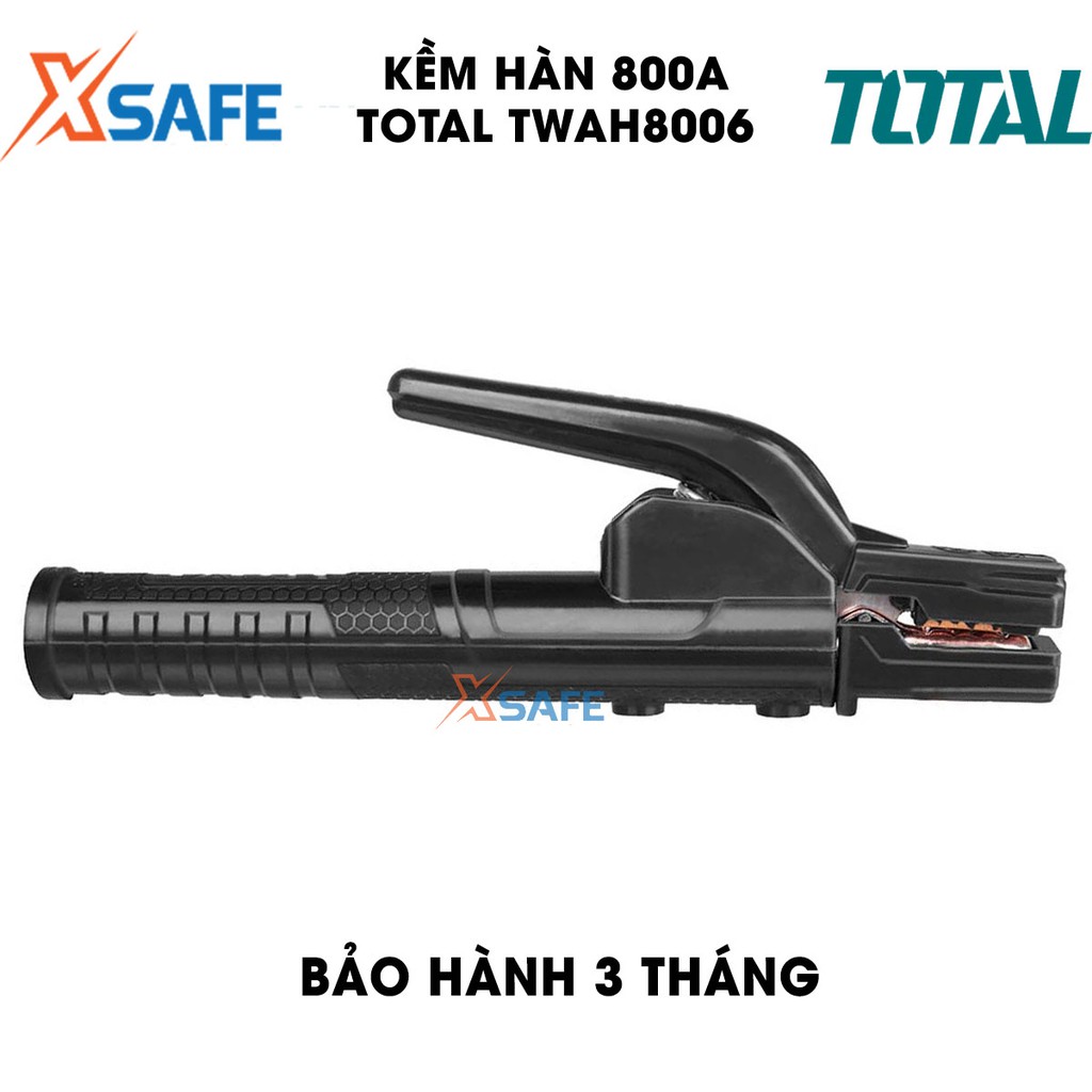 Kềm hàn 800A TOTAL TWAH8006 kiểu dáng mới Kìm hàn dòng điện định mức 800A, phù hợp sử dụng máy hàn MMA của TOTAL