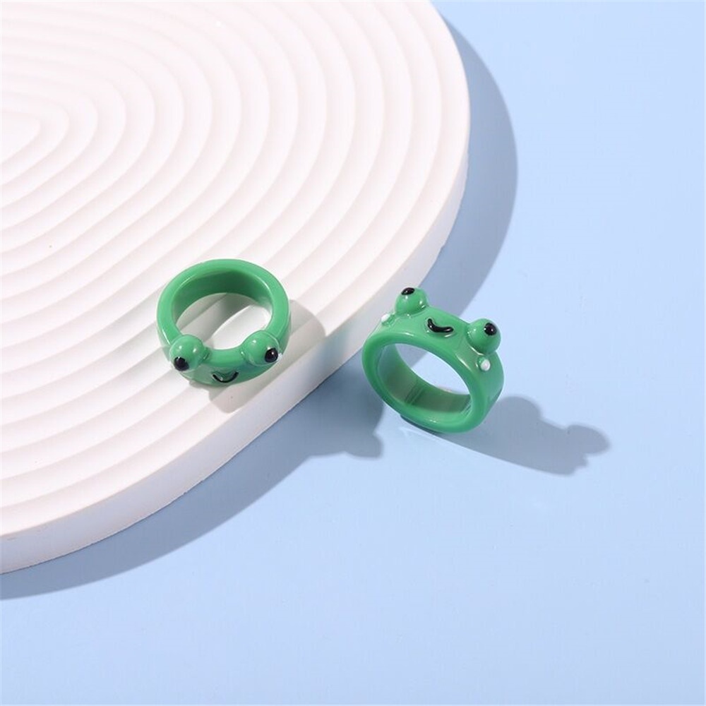 Nhẫn Đeo Tay Kim Loại Hình Chú Ếch Dễ Thương nhẫn ếch