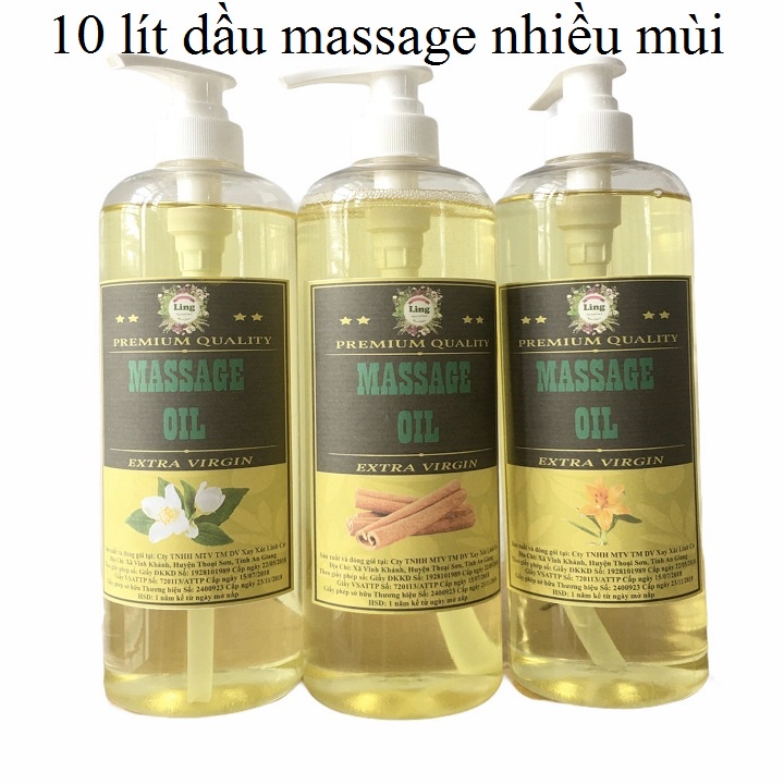 (Nhiều mùi) Combo 10 Lít Dầu Massage Body Tinh Dầu Thiên nhiên 100% dùng cho mọi loại da