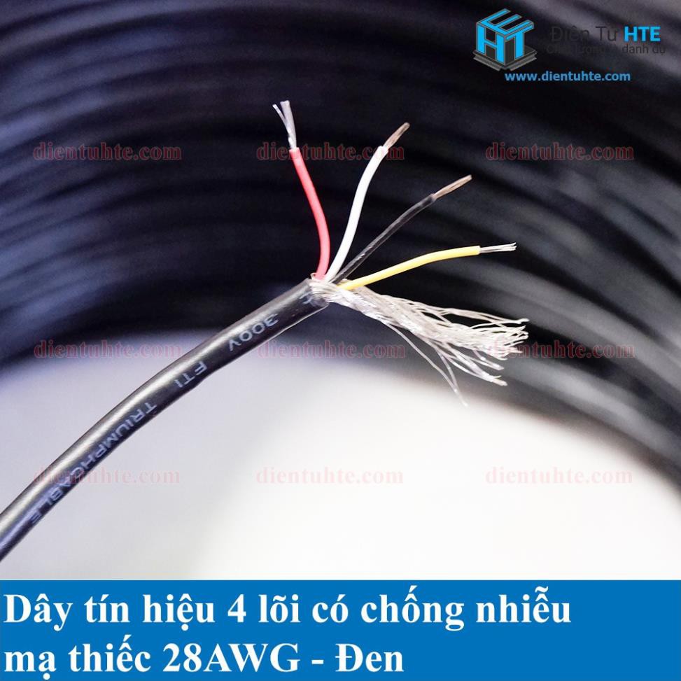 Combo 5 mét Dây tín hiệu 4 lõi có bọc chống nhiễu 28AWG [HTE-PLK-CN2] | BigBuy360 - bigbuy360.vn