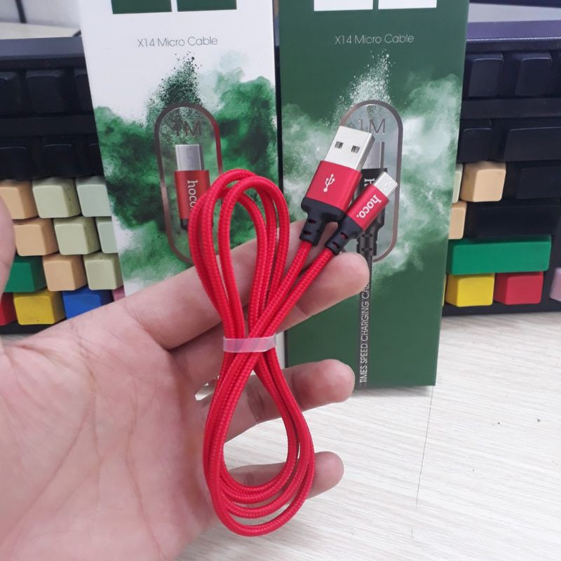 Cáp Sạc ❤️FREESHIP❤️  Iphone, Samsung Dây Dù Hoco X14 Dài 1M, 2M - Sạc IPhone IPad SamSung Type C - Chất Lượng Cao