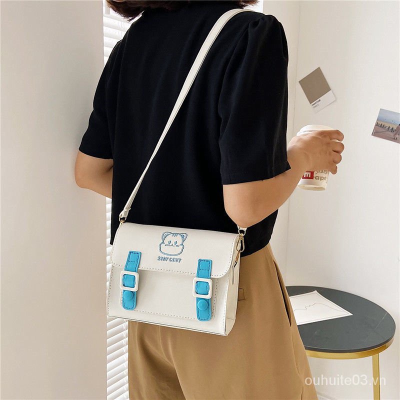 Túi đeo chéo dáng vuông nhỏ thời trang mùa hè phong cách Nhật Bản dành cho nữ 2021