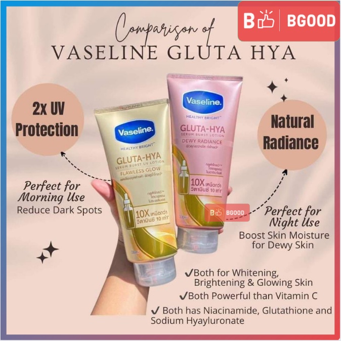 Sữa Dưỡng Thể Vaseline Healthy Bright Gluta HYA Serum 10X - cấp ẩm, dưỡng da, chống nắng- Hàng Thái Lan - BGoodstore