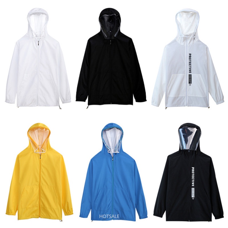 Áo khoác có mũ kèm mặt nạ bảo vệ toàn diện chống thấm nước cho nam và nữ