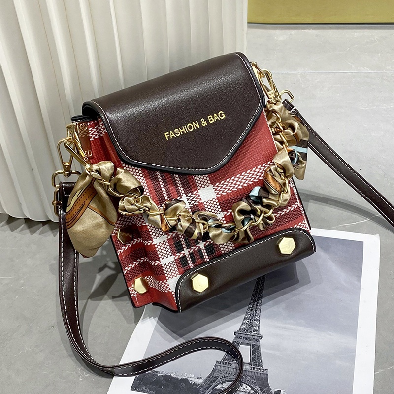 Ielgy Túi Đựng Điện Thoại Đeo Chéo Họa Tiết Caro Phong Cách Hàn Quốc Chất Lượng Cao Cho Nữ