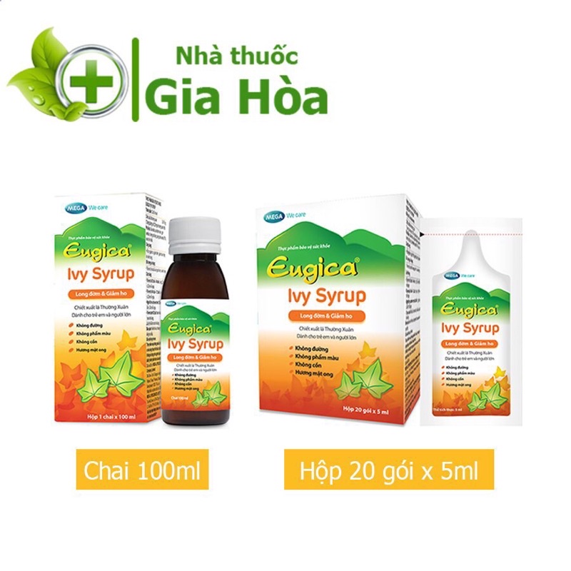 Siro Eugica Ivy (MEGA WE CARE) cao lá thường xuân hương mật ong giúp giảm ho, long đờm