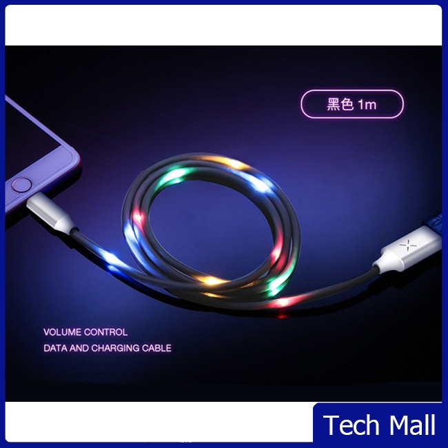 Cáp Sạc Usb Có Đèn Led Phát Sáng Cho Iphone 8 7 6 X/Xs Samsung S10 S9