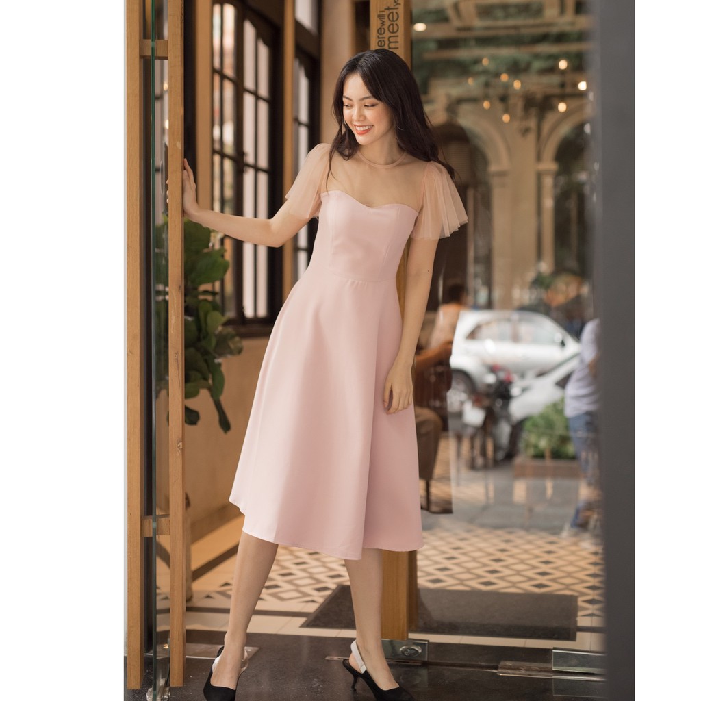 ĐẦM CỔ CÁCH ĐIỆU PHỐI SHEER