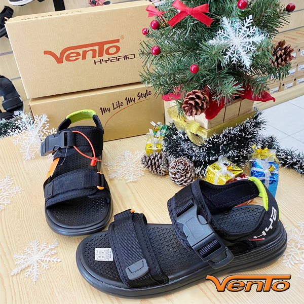 Sandal Vento Nam Nữ SD-NB38 Màu Đen Cốm