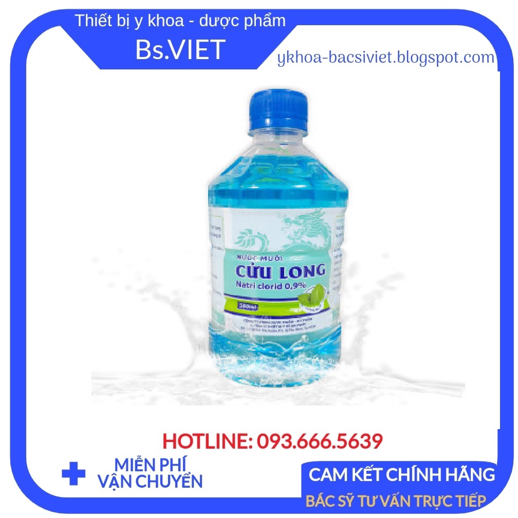 Nước muối sinh lý Cửu Long bạc hà- Dùng súc miệng, ngăn các bệnh răng miệng, Rửa sát trùng vết thương, Rửa mắt, mũi, tai