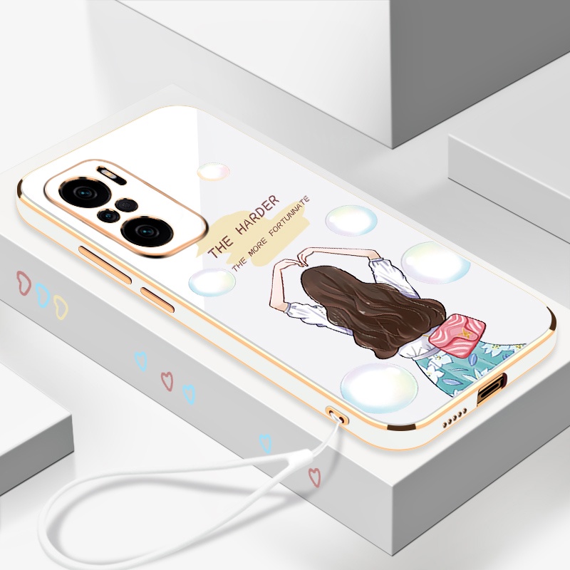 Ốp Điện Thoại silicone Góc Thẳng Kèm Dây Đeo Cho Redmi note 10 pro note 10 note 9 note 9s note 9 pro note 8 note 8 pro