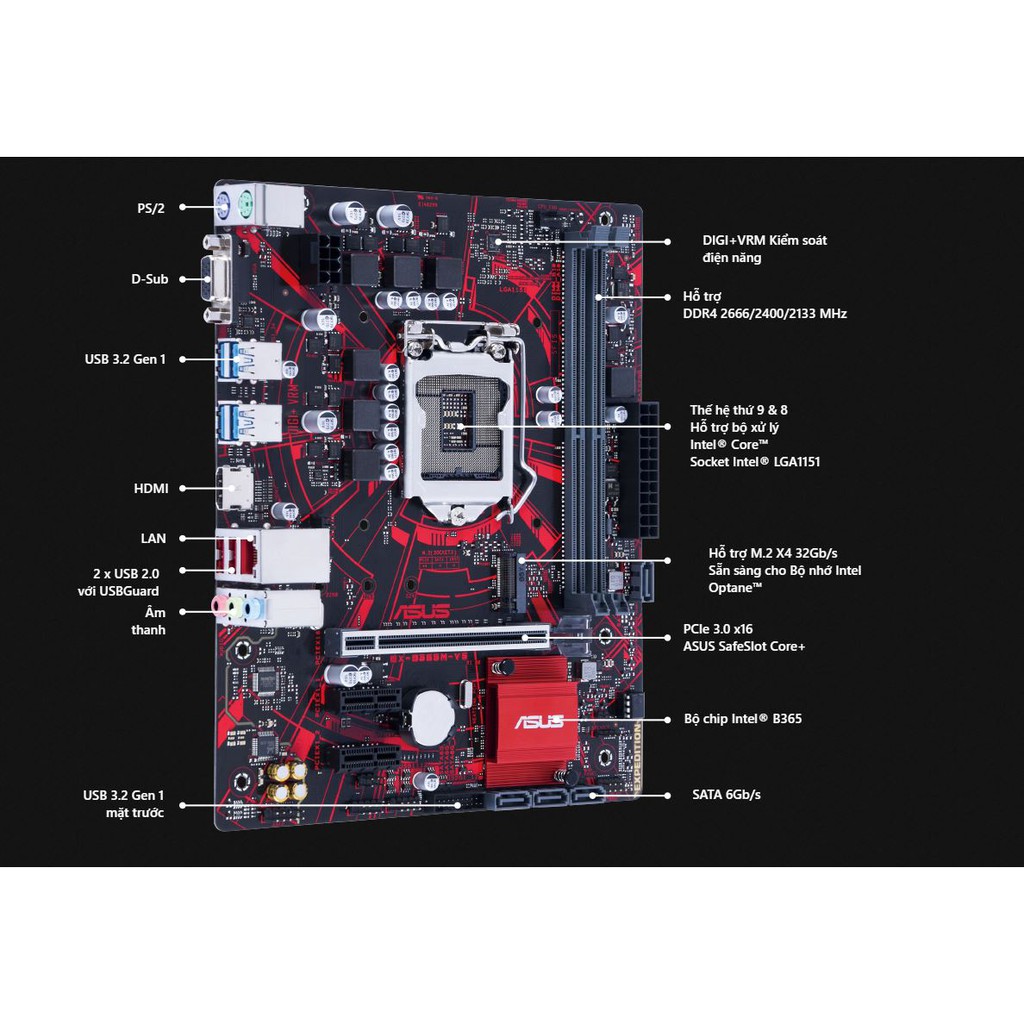 Mainboard ASUS EX-B365M-V5 NEW GIÁ NGANG 2ND