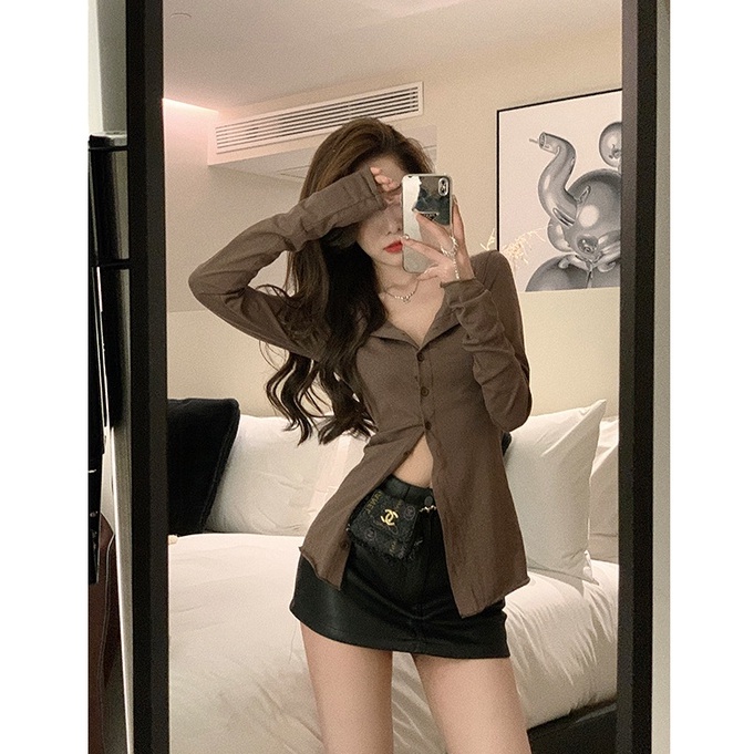 Áo Thun cardigan Mỏng Tay Dài Ôm Eo Thoáng Khí Chống Nắng Dễ Phối Đồ Cho Nữ
