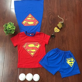 Set bộ siêu nhân kèm áo choàng cotton 4 chiều bé trai