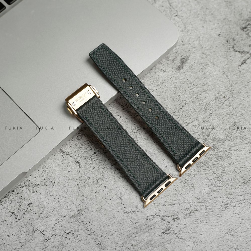 Dây da thủ công Epsom Xanh Rêu dành cho Apple Watch, đồng hồ thông minh, đồng hồ cơ DDTC134