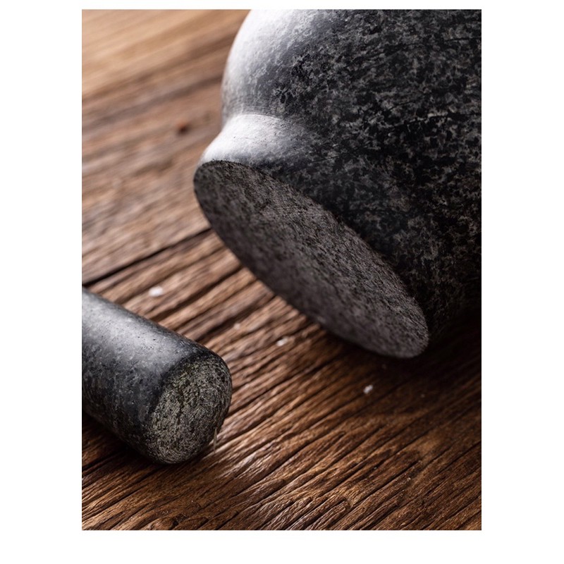 Cối chày đá giã nhuyễn đồ gia vị thực phẩm phòng bếp