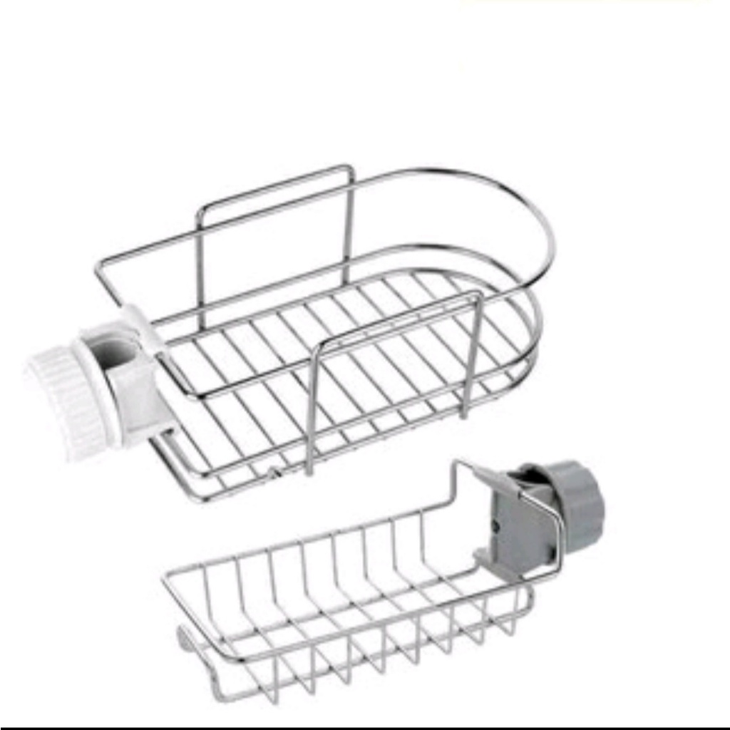Giá Inox dán tường để đồ nhà bếp và đựng đồ rửa bát đa năng , Khay Inox treo gắn vòi chậu rửa tiện lợi