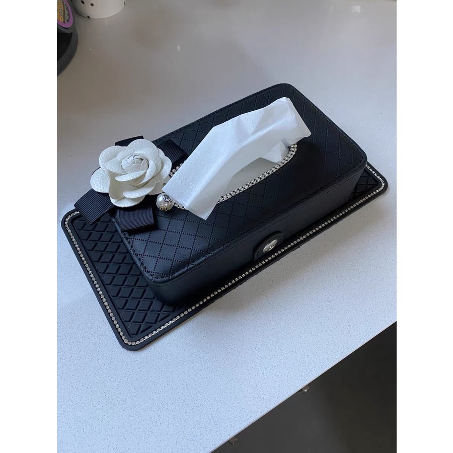 Hộp Đựng Khăn giấy trên xe ô tô - Hộp Da đựng khăn giấy treo xe ô tô