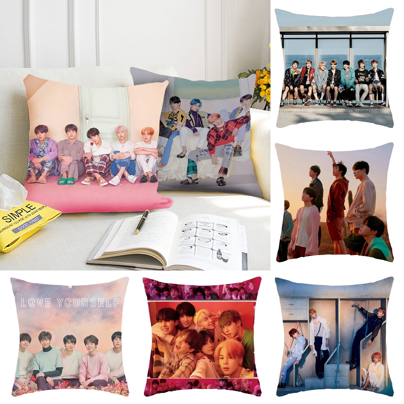 Vỏ Gối Vuông 45x45cm In Hình Bts Cho Fan Kpop