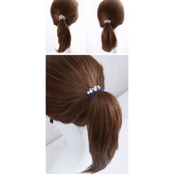 Dây Cột Tóc Nhiều Lớp Đính Ngọc Phong Cách Hàn Quốc Cho Nữ