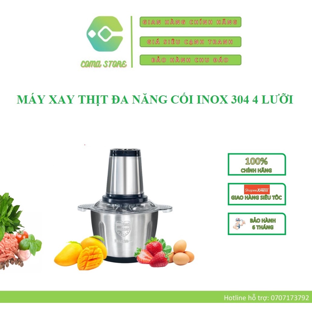 MÁY XAY THỊT ĐA NĂNG CỐI INOX 304 2L CÔNG XUẤT 250W 4 LƯỠI – BẢO HÀNH 6 THÁNG