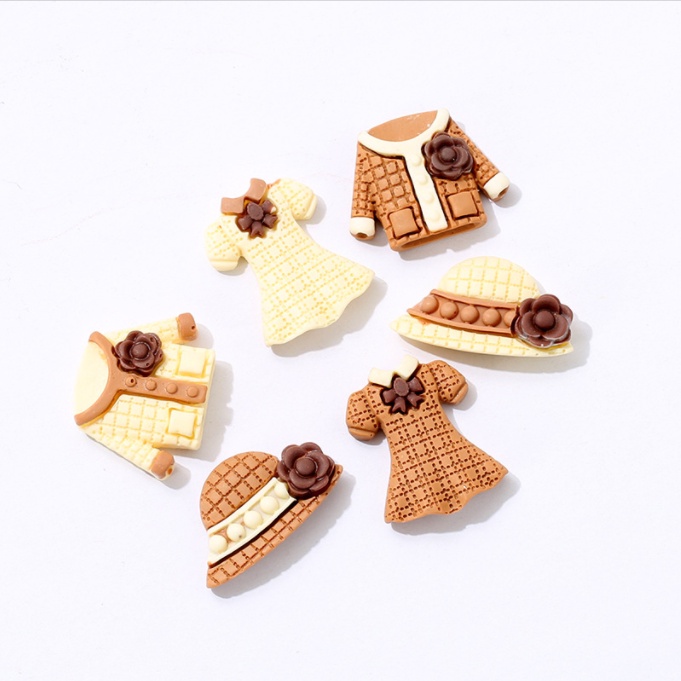 Charm mô hình mũ áo dễ thương cho bạn gái thích hợp trang trí vỏ ốp điện thoại, dán Jibbitz, kẹp tóc, DIY