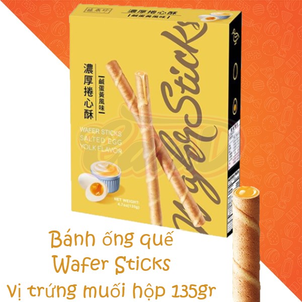 Bánh quế Wafer Sticks vị trứng muối hộp 135gr