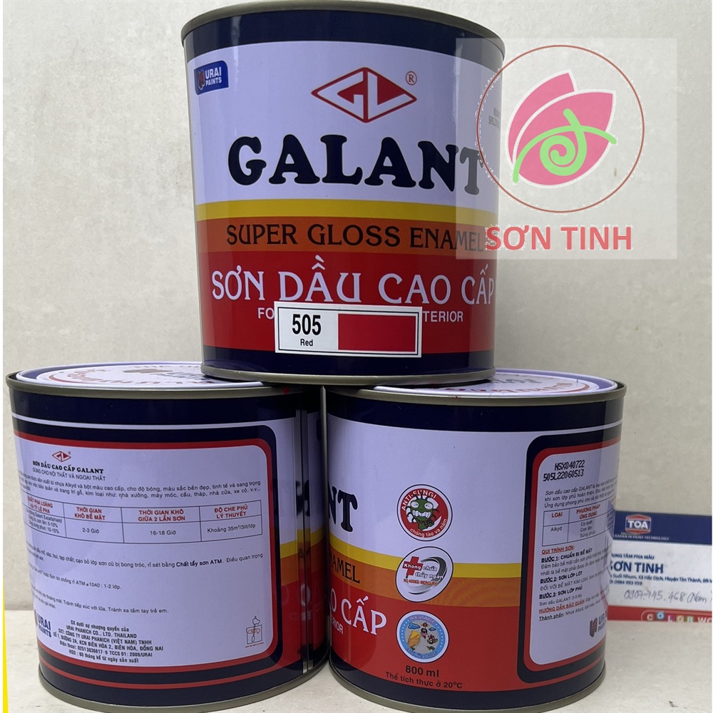 Sơn dầu galant màu Đỏ RED 800ml