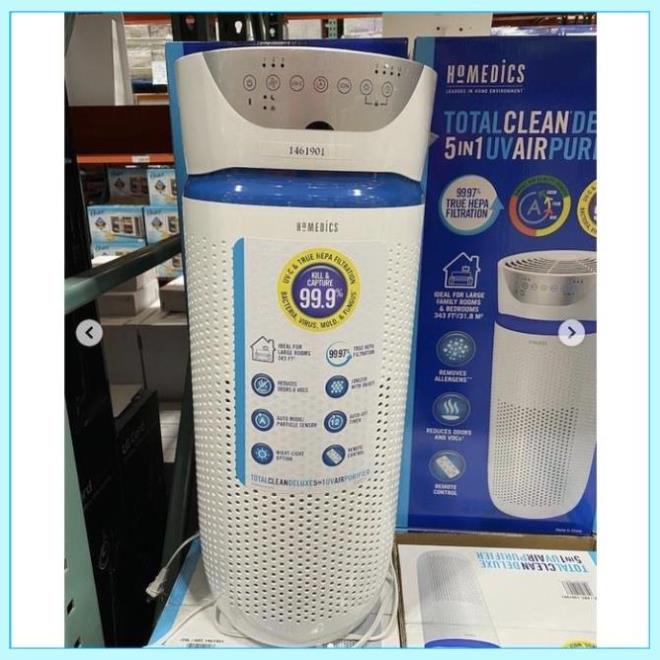 Máy lọc không khí HoMedics AP-T45 kết hợp tia UV-C tiêu diệt tối đa vi khuẩn, virus gây bệnh HTS