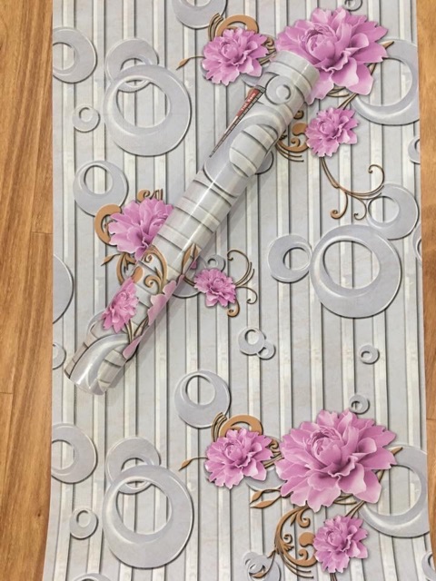 10m Giấy dán tường (decal cuộn) HOA TÍM [kèm ảnh thật]