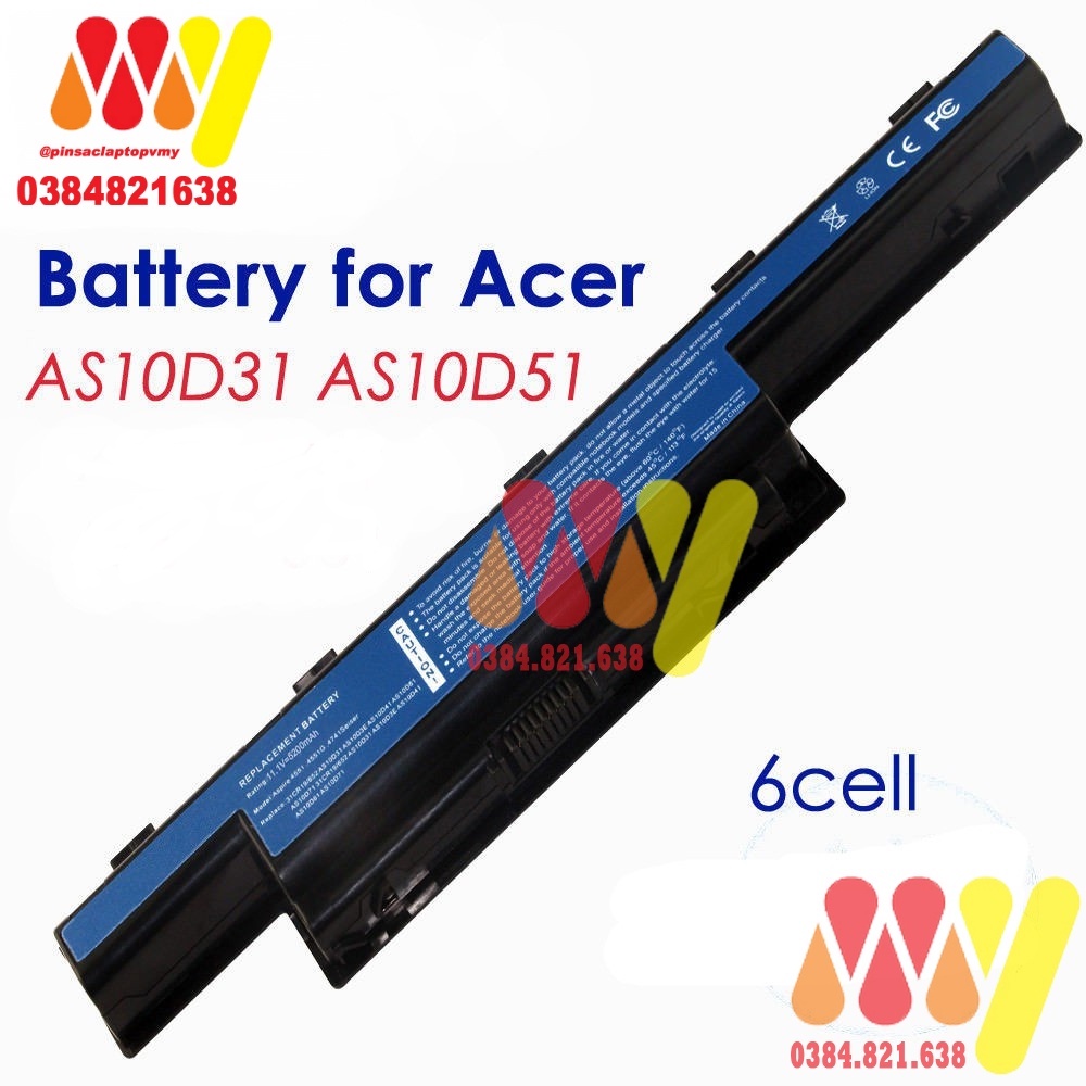 [SALE MẠNH] Pin laptop Acer Aspire 4741 4738 AS10D31 AS10D51 6cell hàng chất lượng tốt. Bảo hành đầy đủ