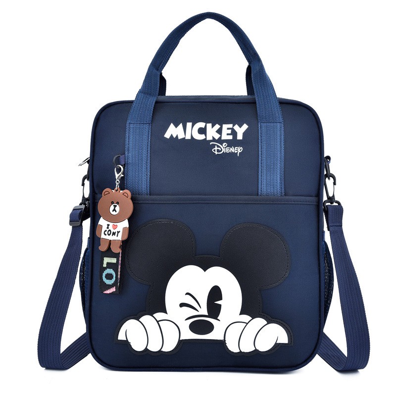 Túi đeo chéo học thêm hình Mickey cho bé trai bé gái từ tiểu học đến cấp 2 có thể đeo dáng balo