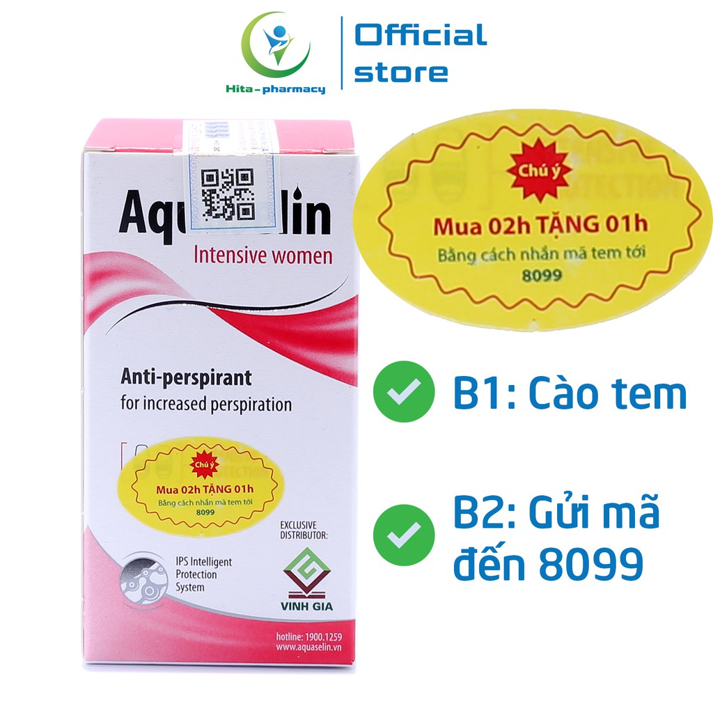 Lăn Khử Mùi Aquaselin Intensive Women dành cho nữ mồ hôi nách nhiều Chai 20ml | BigBuy360 - bigbuy360.vn