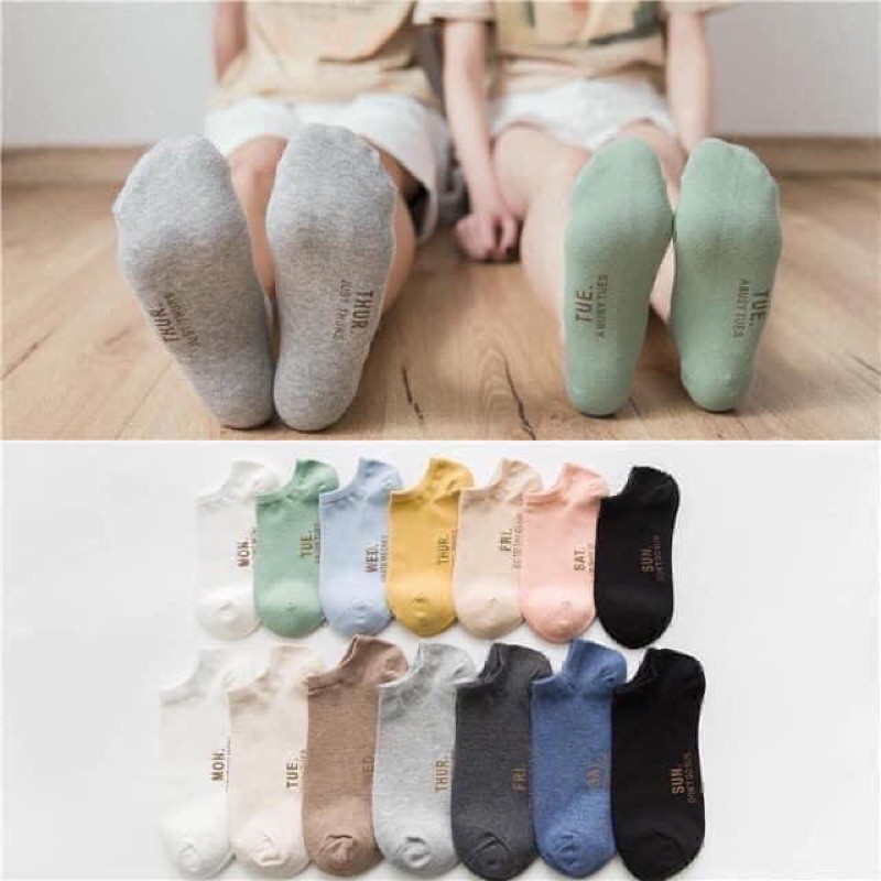 Tất nam nữ _ Set 7 đôi tất tuần 7 màu siêu đẹp vintage thời trang