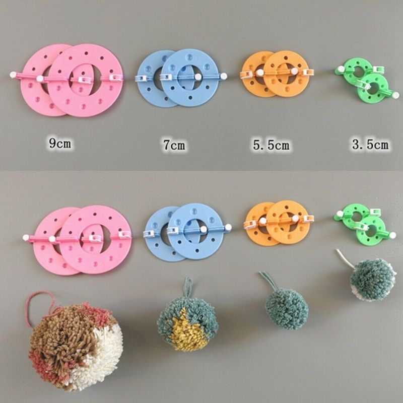 Bộ 8 Dụng Cụ Làm Quả Cầu Len 4 Kích Cỡ